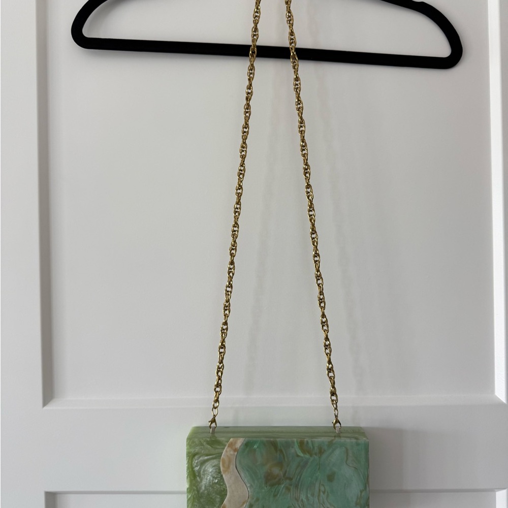 Elegant Green Marble Clutch